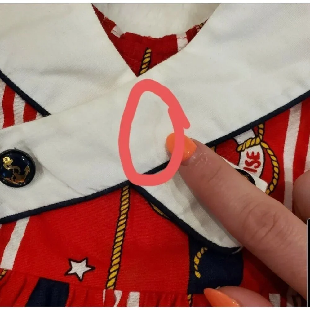 Polly Flinders sailor Dress Sz 18 Months Hat Red Anchor‎ Stars Patriotic